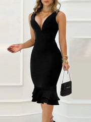 Summer Fashion Print Split Bodycon Mini Dress Women 2024 Elegant Sexy Deep V-neck Sleeveless Slim Dresses Woman Party Dress