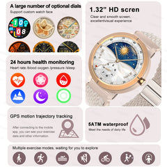Smart Watch for Women GPS 6-Satellites 1.32” HD AMOLED Display Built-in GPS Bluetooth Call Sports 5ATM Waterproof Smartwatch ma