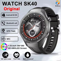 Smart Watch SK40 Smart Watch Bluetooth Call Health Waterproof Smart Watch Men's and Women's 1.53-inch HD AMOLED Screen GPS