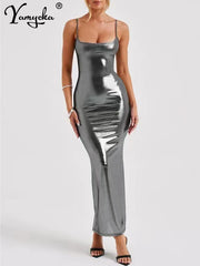 Sexy backless slip maxi summer dress women elegant bodycon birthday party dress ladies nightclub evening long dresses vestidos