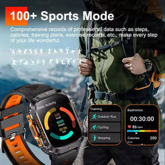 2025 New Smart Watch 2.01" AMOLED Display Built-in Compass Altimeter Flashlight 100+Sport Modes 540mAh Voice Call Smartwatch Men