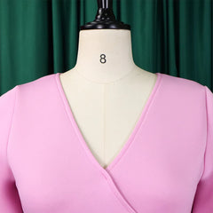 Elegant Party Dresses for Women V Neck Ruffles Sleeve High Waisted Pleated Mid Calf Luxury Birthday Dinner Vestidos Mujer Dress