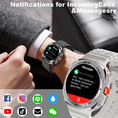 LAXASFIT Smart Watch 1.52-inch AMOLED Screen Bluetooth Talk Sports Fitness Smartwatch for Men Women Watch Holiday Gift