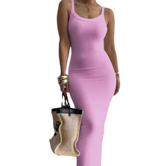 Sexy Strap Bodycon Maxi Dress Women 2024 Summer Fashion Sleeveless Slim Long Party Dress Elegant