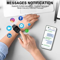 Smart Watch, 1.85" Smartwatch (Answer/Make Call), IP68 Waterproof Fitness Tracker, 100+ Sport Modes, Heart Rate and Sleep Monito
