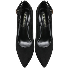 New Sexy Classic 12cm High Heels Women's Pumps Summer Black Shoes Ladies Strappy Pumps Platform Round Head Ankle Strap Footwear