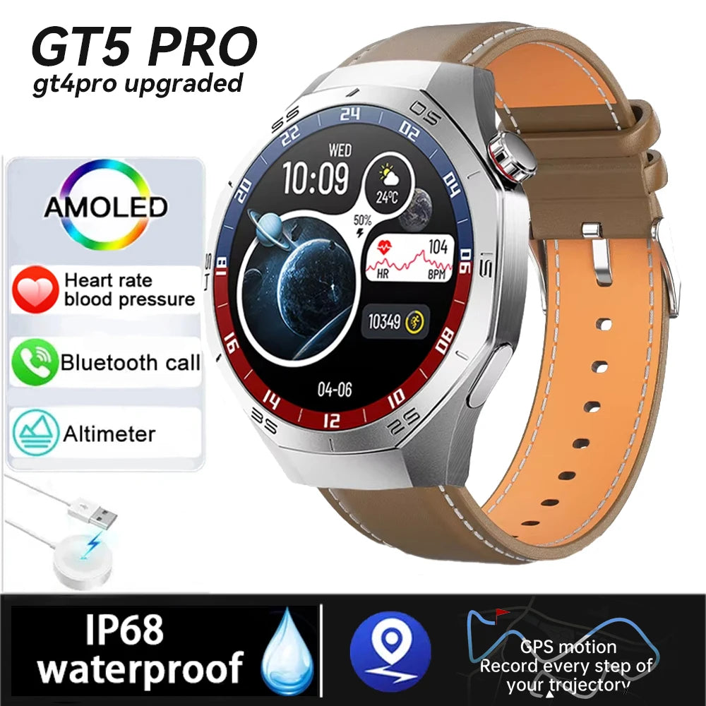 S5 2025 New GPS Smart Watch For Men Sports fitness Smartwatch Compass Altimeter IP68 Waterproof AMOLED Mens Original Watches
