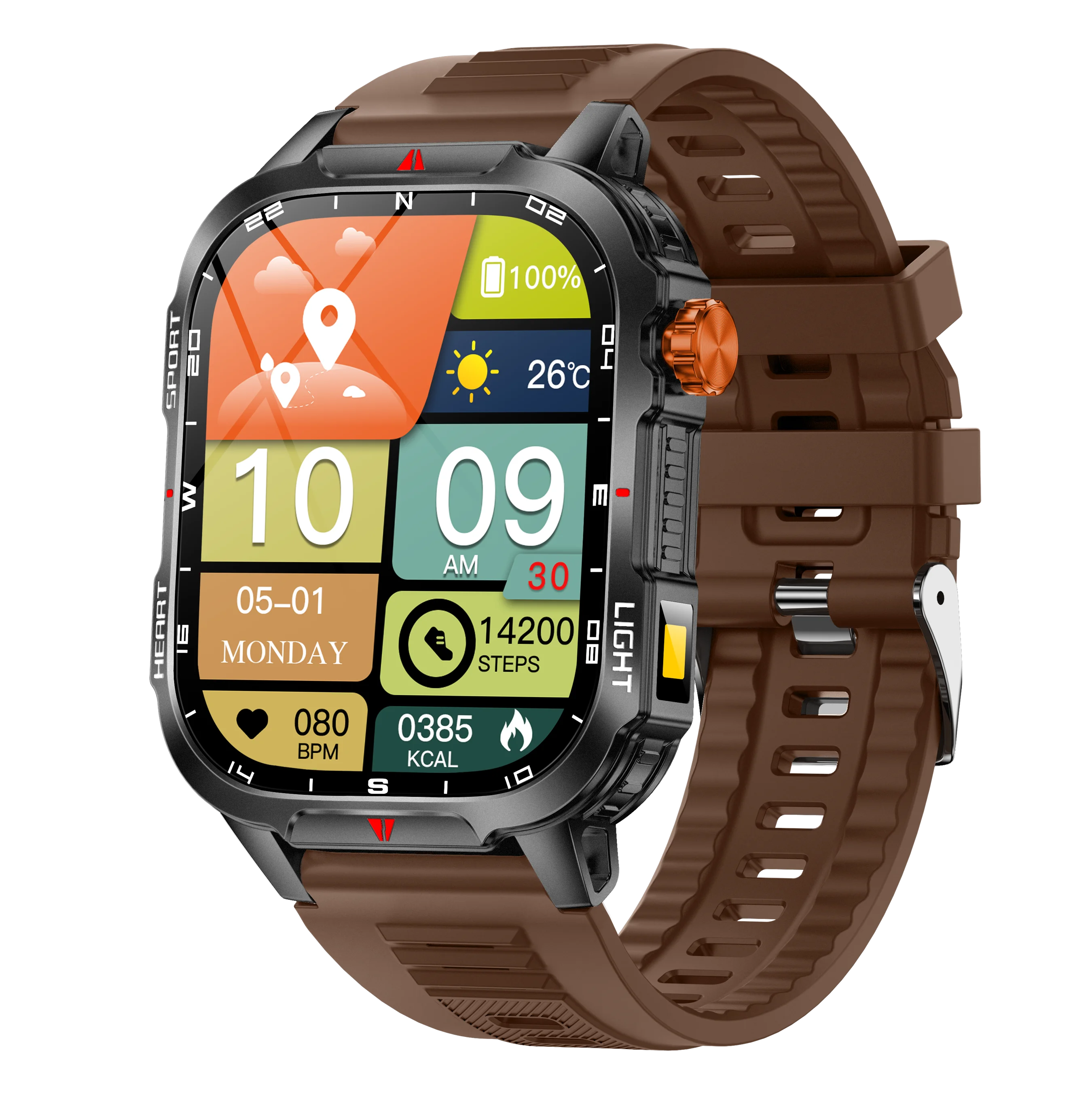 2025 New Smart Watch Voice Assistant 2.01"HD Screen Bluetooth Call Waterproof 1100mAh Big Battery Compass Outdoor Sport Watches