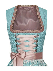 Women's Midi Costume Dress, Costume Fashion, Costume Skirt Dress includes Dirndl Blouse, Dirndl Apron, 3 Pieces for Oktoberfest,