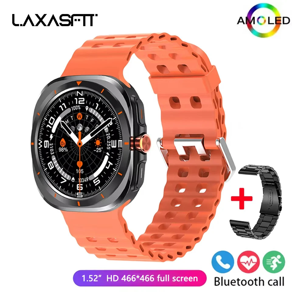 LAXASFIT Smart Watch 1.52-inch AMOLED Screen Bluetooth Talk Sports Fitness Smartwatch for Men Women Watch Holiday Gift
