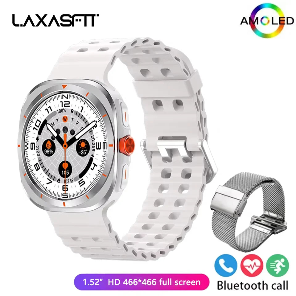 LAXASFIT Smart Watch 1.52-inch AMOLED Screen Bluetooth Talk Sports Fitness Smartwatch for Men Women Watch Holiday Gift