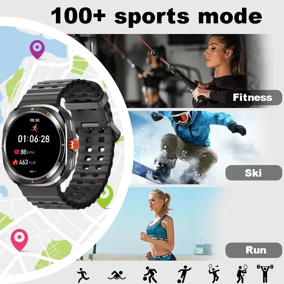 LAXASFIT Smart Watch 1.52-inch AMOLED Screen Bluetooth Talk Sports Fitness Smartwatch for Men Women Watch Holiday Gift