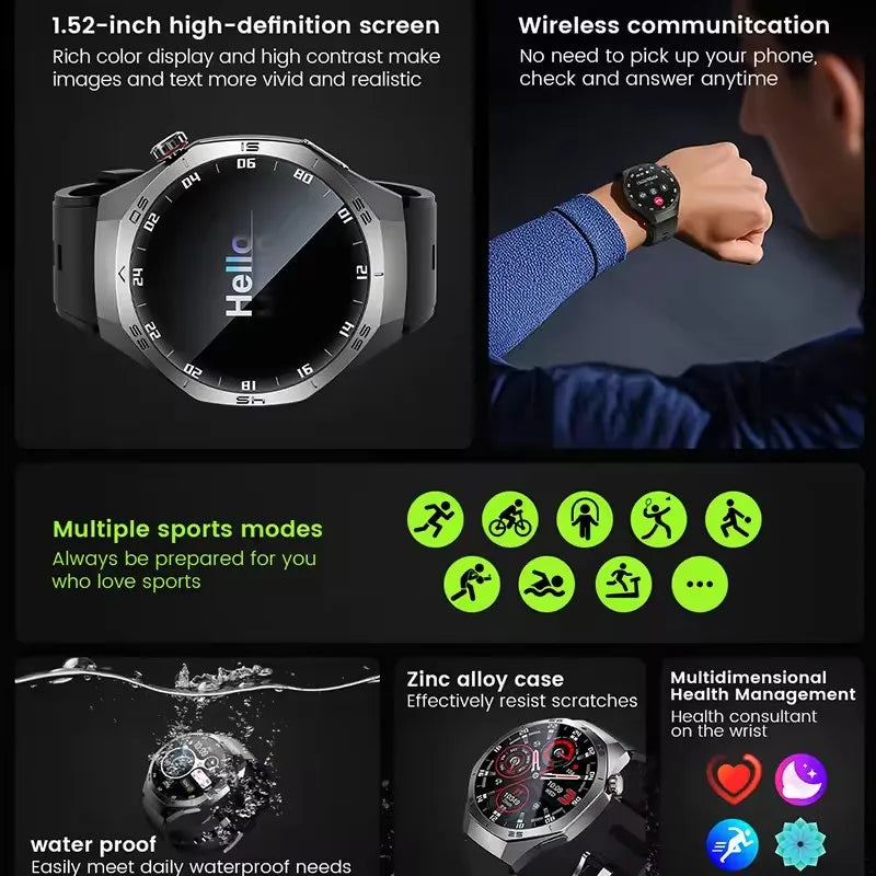 2025 New GT5 Pro Smart Watch Men AMOLED Screen GPS Motion trajectory Heart Rate Monitr Bluetooth Call SmartWatch Waterproof Band