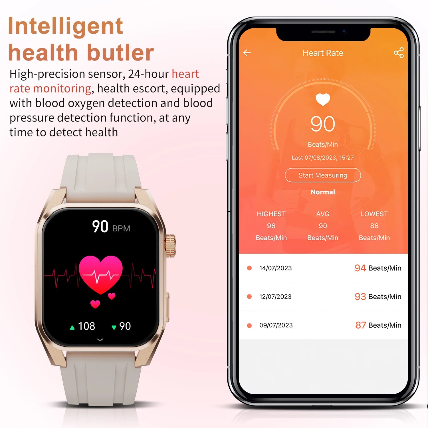Smart Watch 1.96 Inch HD Large Screen Voice Calling Watches Heart Rate Monitor Custom Dials Waterproof Smartwatch For Men Women