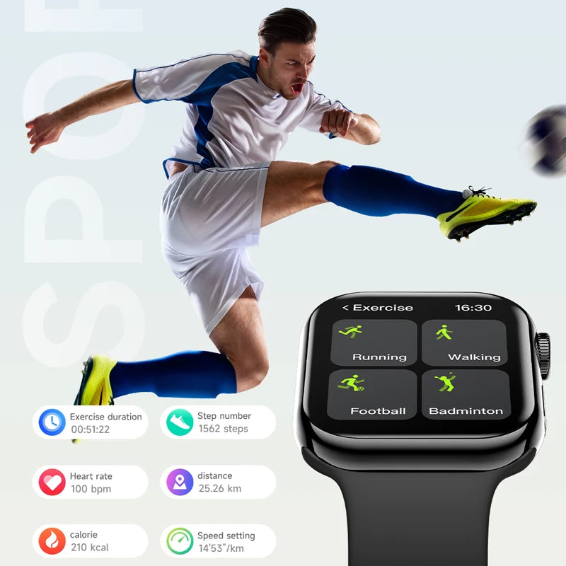 2025 New Watch 10 Smart Watch Men HD AMOLED Music 3D Surround Health monitoring Bluetooth Call Waterproof Woman For Android IOS