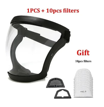 Full Face Shield Mask Transparent Head Eye Safety Protective Cover Glasses Screen Visors Dustproof Wind Proof Anti-Fog Goggles