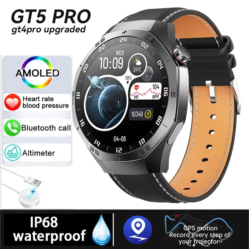 S5 2025 New GPS Smart Watch For Men Sports fitness Smartwatch Compass Altimeter IP68 Waterproof AMOLED Mens Original Watches