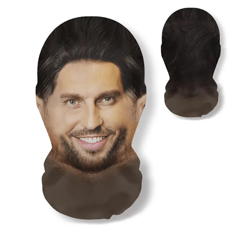 3D Printed Real Person Mask Funny 360 Degree Full Face Masks Cosplay Internet Celebrity Props Elastic Mesh Balaclava Headcovers