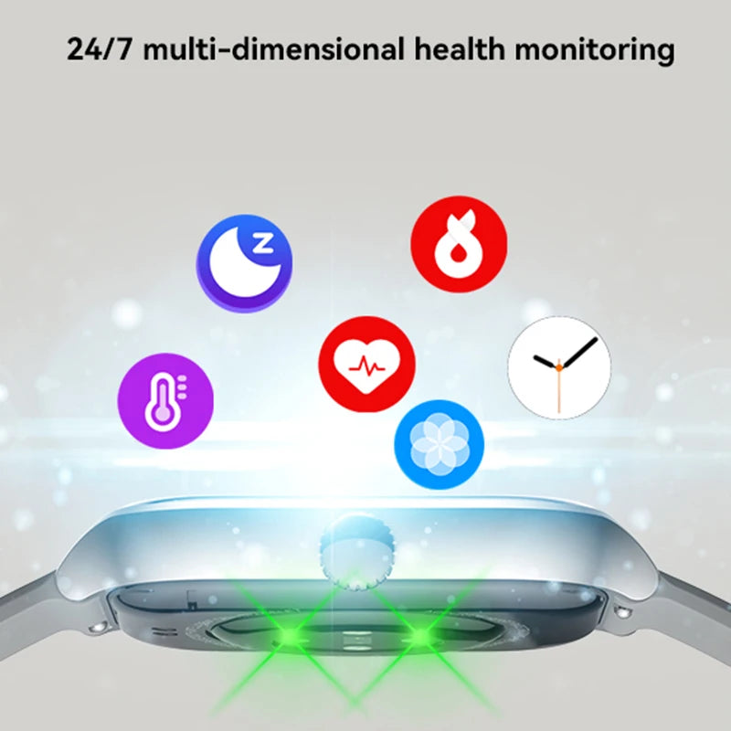 2025 New Smart Watch 2.01 inch AMOLED Screen Always Display Time Heart Rate BT Call Fashion trends men Women Couple Smartwatch