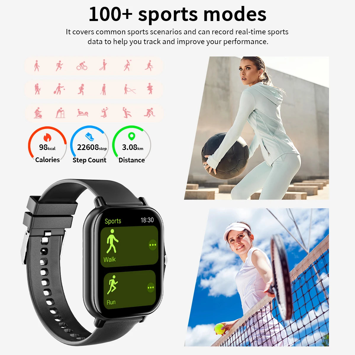 New Smart Watch 2025 1.83-inch TFT Display Screen Bluetooth Calling Multiple Sport Modes Men Women Smartwatch For Android&IOS