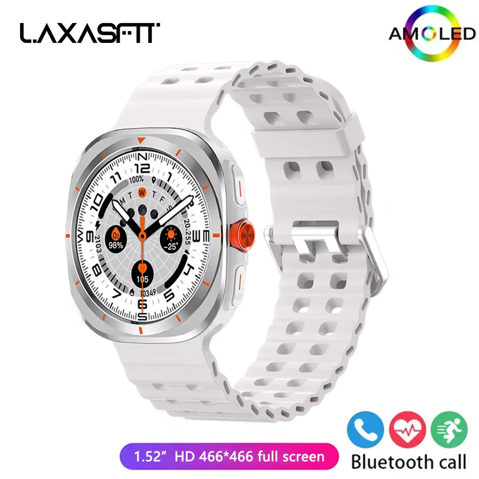 LAXASFIT Smart Watch 1.52-inch AMOLED Screen Bluetooth Talk Sports Fitness Smartwatch for Men Women Watch Holiday Gift