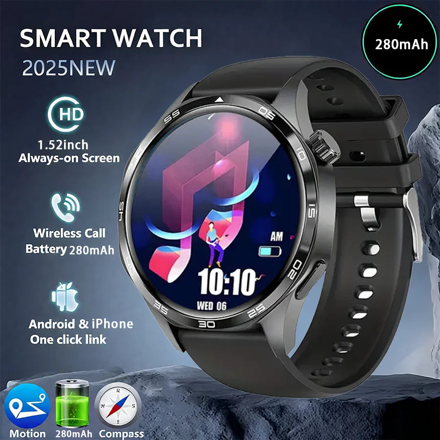 Smart Watches for Men, 1.52" HD AMOLED Fitness Tracker with 110+ Sport Modes, 24/7 Heart Rate Sleep Monitor , IP68 Waterproof