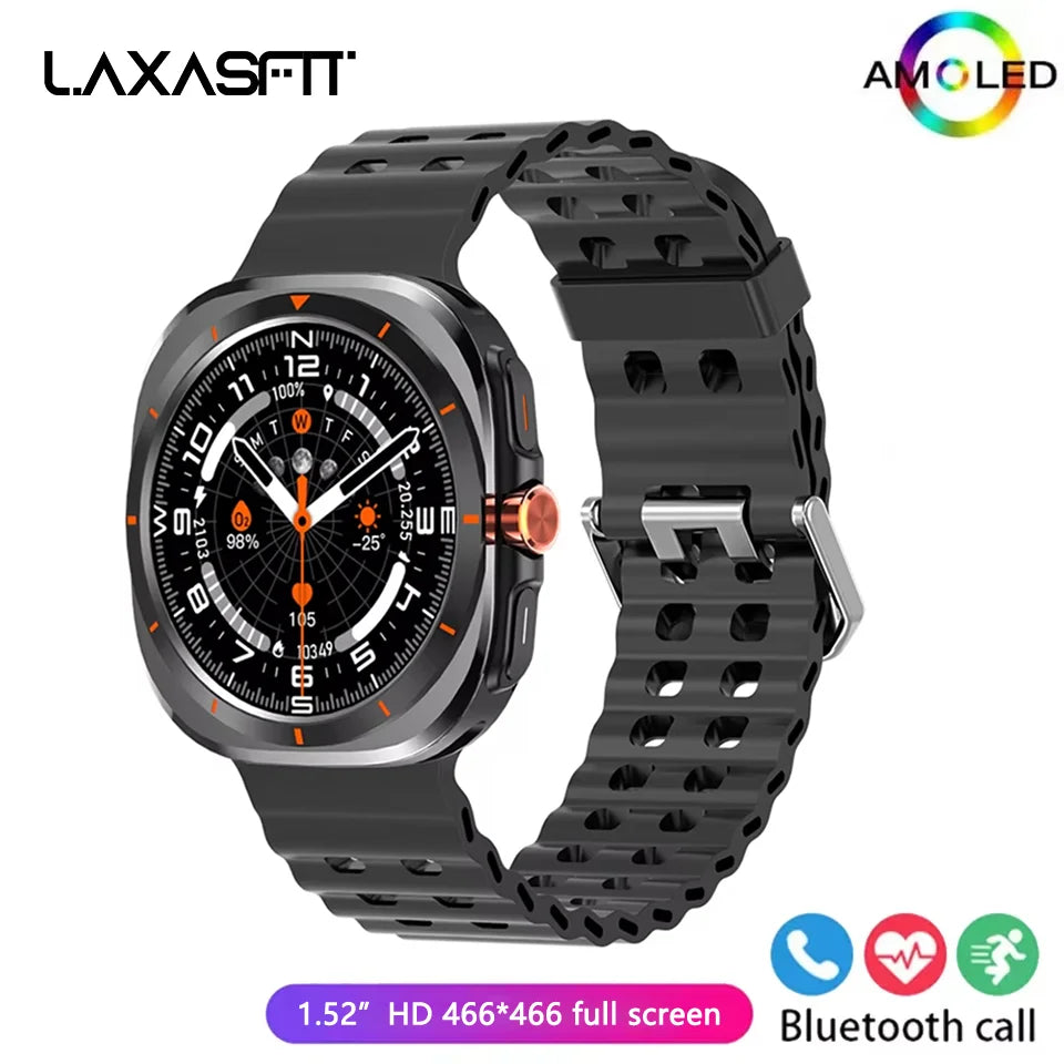 LAXASFIT Smart Watch 1.52-inch AMOLED Screen Bluetooth Talk Sports Fitness Smartwatch for Men Women Watch Holiday Gift