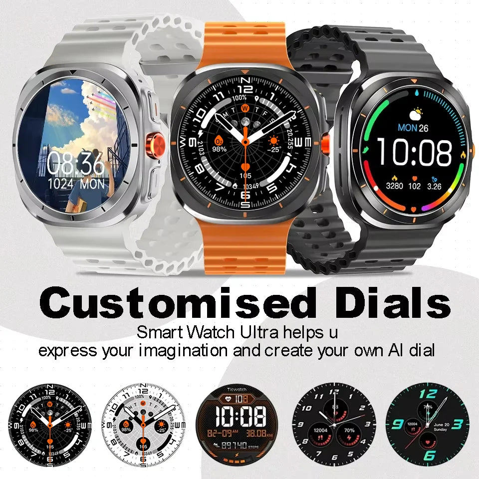 LAXASFIT Smart Watch 1.52-inch AMOLED Screen Bluetooth Talk Sports Fitness Smartwatch for Men Women Watch Holiday Gift