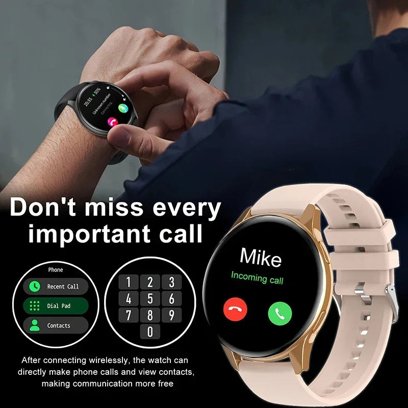 2025 Smartwatch Round AMOLED Display reloj hombre Wireless Bluetooth Smart Watches For Men Women Sleep Monitor For ios Android