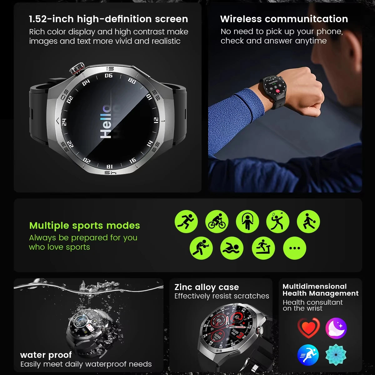 S5 2025 New GPS Smart Watch For Men Sports fitness Smartwatch Compass Altimeter IP68 Waterproof AMOLED Mens Original Watches