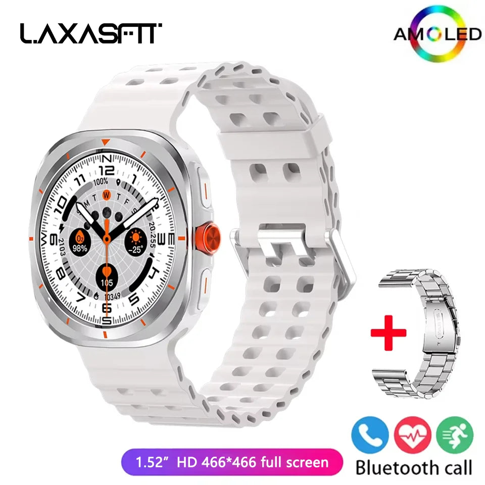 LAXASFIT Smart Watch 1.52-inch AMOLED Screen Bluetooth Talk Sports Fitness Smartwatch for Men Women Watch Holiday Gift
