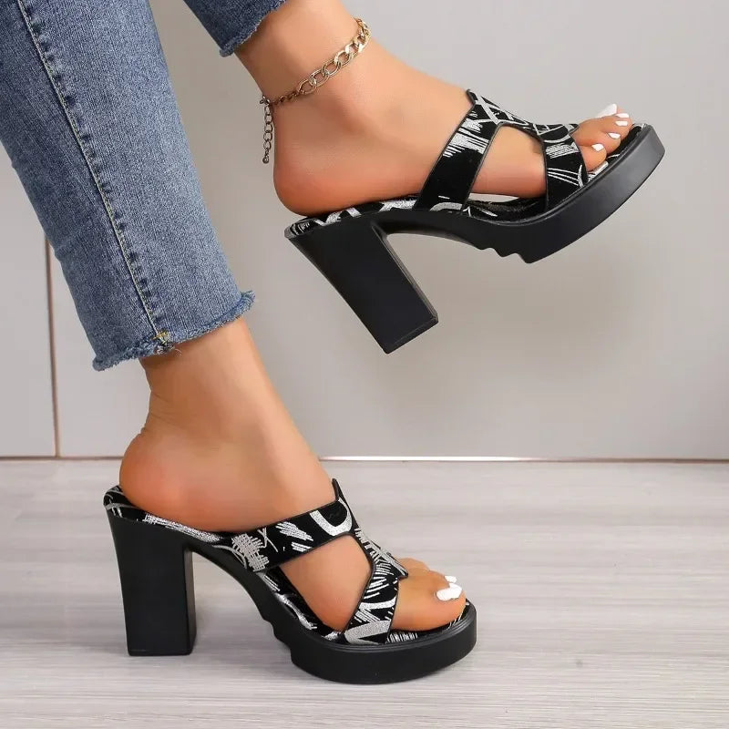 Women High Heels Sandals New Fashion Platform Simple Sexy Casual Wedge Women Slippers Women Sandals 2025 Tendencia