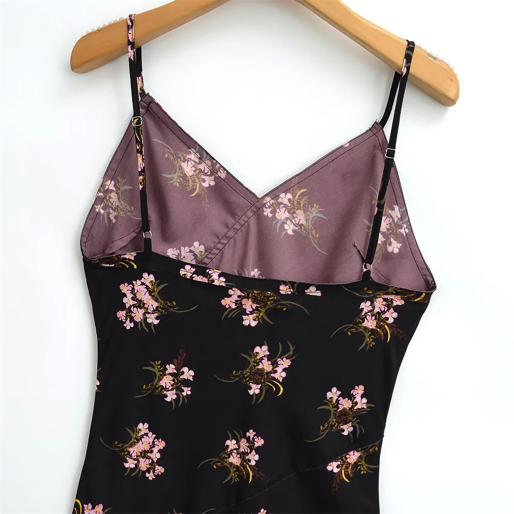2025 new women's casual elegant design with European and American retro style printed temperament sleeveless dress