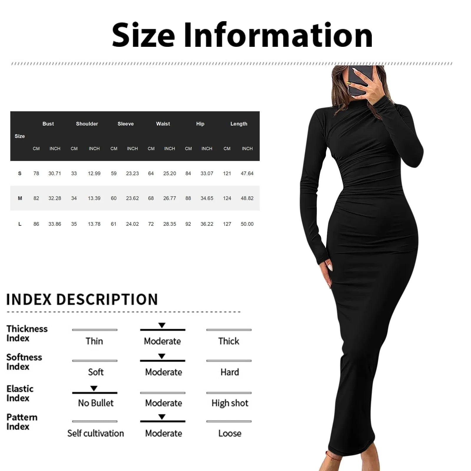 Women Bodycon Maxi Dresses Fall New Long Sleeve Sexy Ruched Neck Slim Fit Cocktail Party Dress Elegant Gentle Temperament Dress