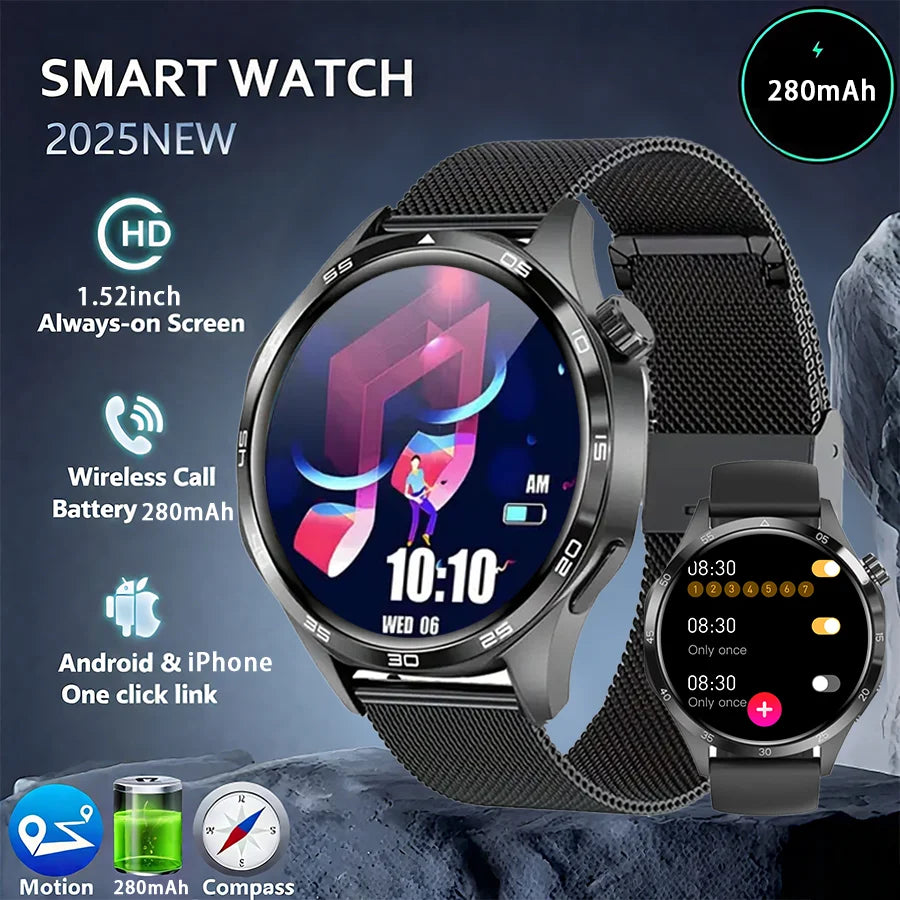 Smart Watches for Men, 1.52" HD AMOLED Fitness Tracker with 110+ Sport Modes, 24/7 Heart Rate Sleep Monitor , IP68 Waterproof