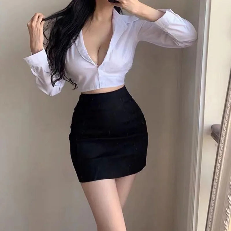 Women's  Long Sleeve Work Blouses V Neck Business Casual Tops Button Down Blouse Tops