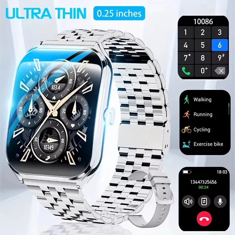 2025 new smart watch, 1.96-inch sports watch, IP67 waterproof, 110+ sports mode, fitness activity tracker, ultra-thin watch.