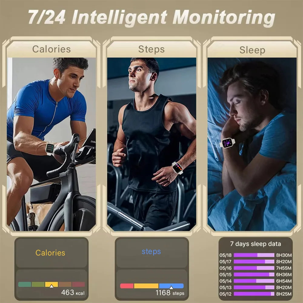 Smart Watch for Men And Women 1.85" HD Screen Fitness Tracker with 1000mAh Battery 100-Day Standby Heart Rate And Sleep Monitor