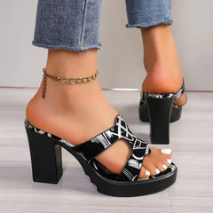 Women High Heels Sandals New Fashion Platform Simple Sexy Casual Wedge Women Slippers Women Sandals 2025 Tendencia