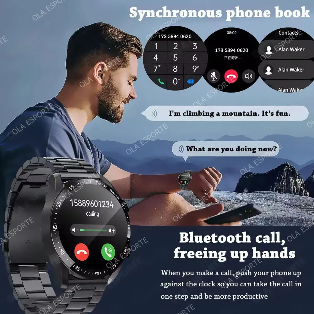 2025 NEW Smart Watch Women Men AMOLED Screen Bluetooth Call Full Touch Screen Weather Call Sports Smart Bracelet 5ATM Waterproof