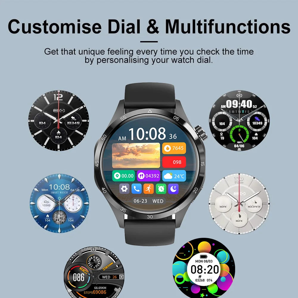 Smart Watches for Men, 1.52" HD AMOLED Fitness Tracker with 110+ Sport Modes, 24/7 Heart Rate Sleep Monitor , IP68 Waterproof