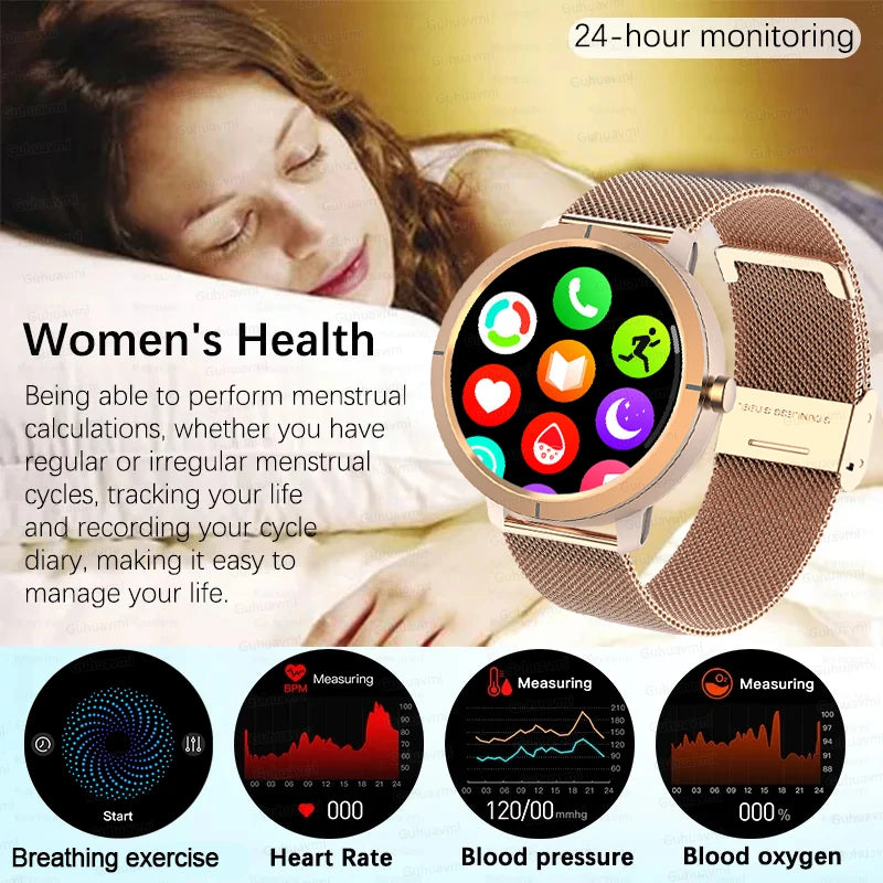 Smart Watch for Women GPS 6-Satellites 1.32” HD AMOLED Display Built-in GPS Bluetooth Call Sports 5ATM Waterproof Smartwatch ma