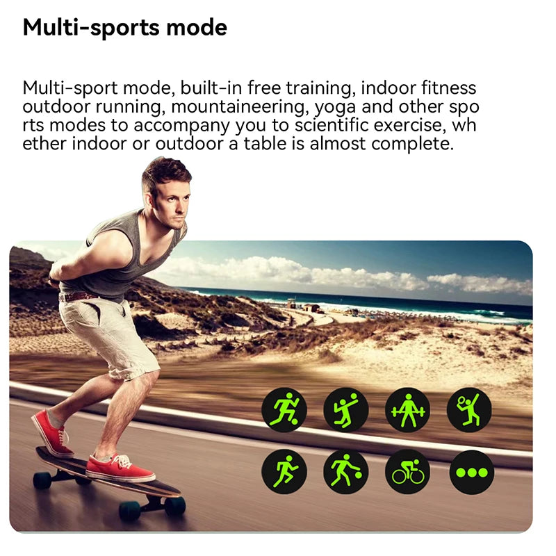 2025 New Smart Watch 2.01 inch AMOLED Screen Always Display Time Heart Rate BT Call Fashion trends men Women Couple Smartwatch