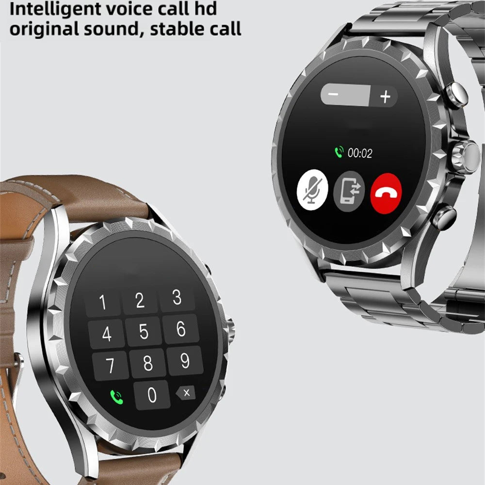 Smart Watches 1.45" Men Outdoor Sports Blue Tooth Call Heart Rate Health Smartwatch Waterproof NFC Music Information Reminder