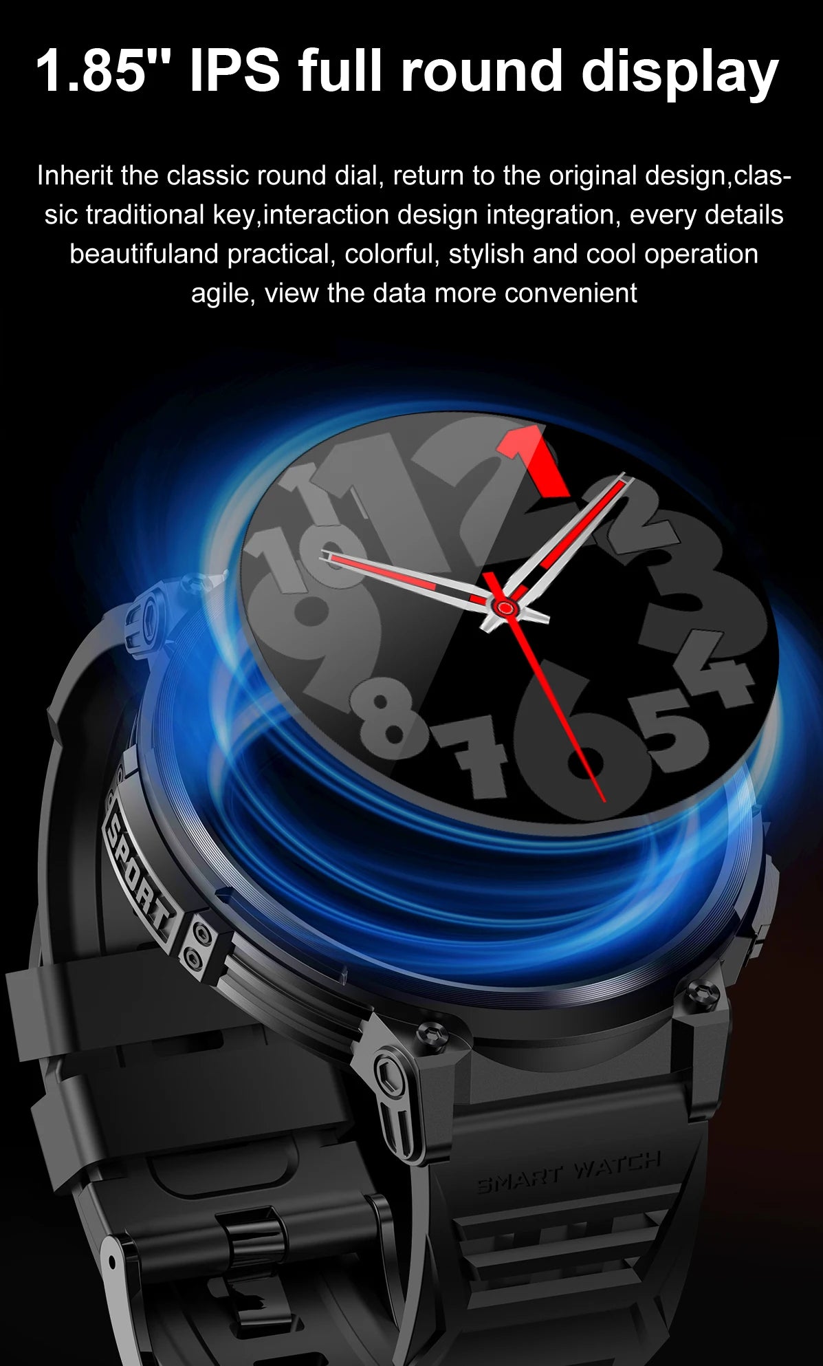 2025 Smart Watch1.85 inches,730mAh large battery,heart rate monitoring,Bluetooth call function,IP68 waterproof,suitable for gift
