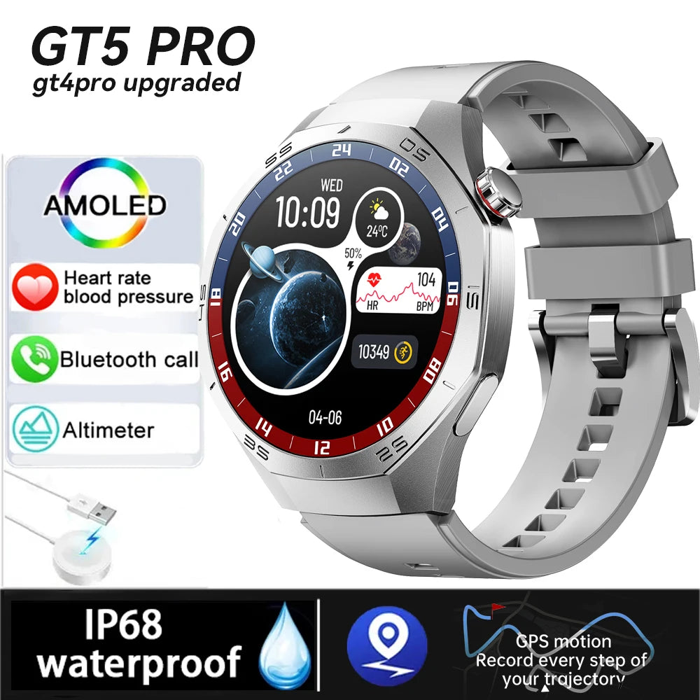S5 2025 New GPS Smart Watch For Men Sports fitness Smartwatch Compass Altimeter IP68 Waterproof AMOLED Mens Original Watches