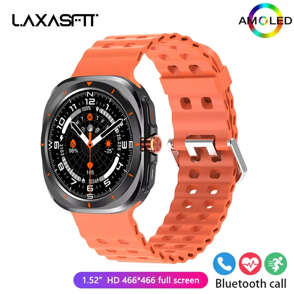 LAXASFIT Smart Watch 1.52-inch AMOLED Screen Bluetooth Talk Sports Fitness Smartwatch for Men Women Watch Holiday Gift