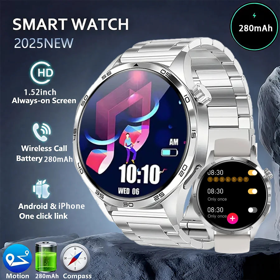 Smart Watches for Men, 1.52" HD AMOLED Fitness Tracker with 110+ Sport Modes, 24/7 Heart Rate Sleep Monitor , IP68 Waterproof