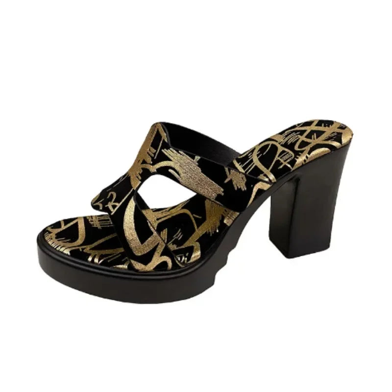 Women High Heels Sandals New Fashion Platform Simple Sexy Casual Wedge Women Slippers Women Sandals 2025 Tendencia