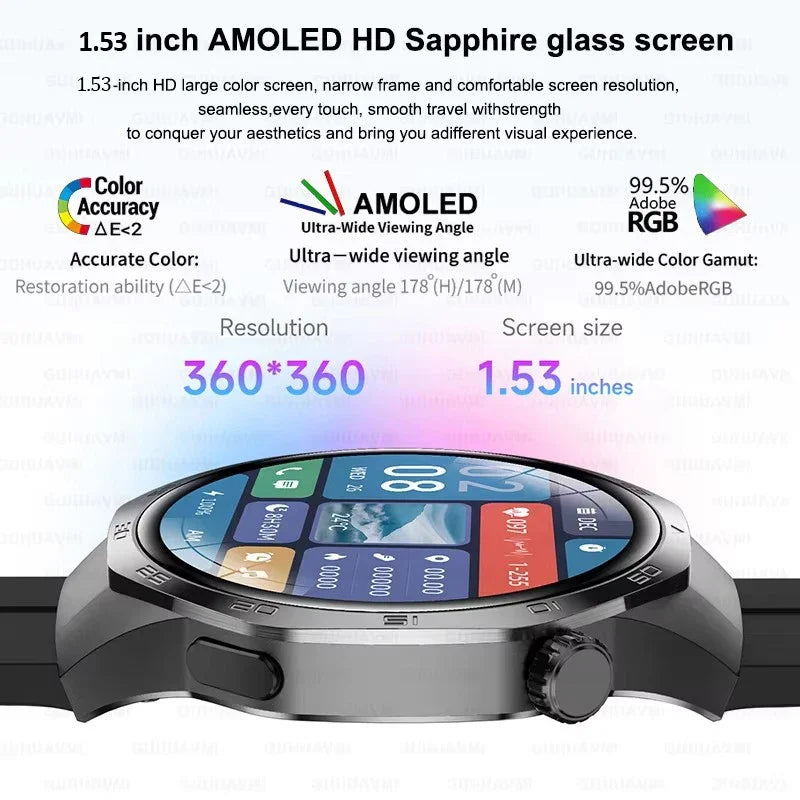 Smart Watch SK40 Smart Watch Bluetooth Call Health Waterproof Smart Watch Men's and Women's 1.53-inch HD AMOLED Screen GPS